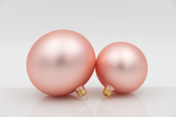 Weihnachtskugel 10er rose matt<br>mundgeblasen, Handtaucherei<br