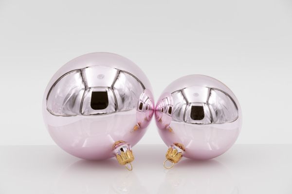 Weihnachtskugel 10er rose glanz<br>mundgeblasen, Handtaucherei<b