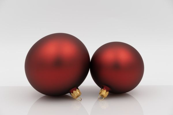 Weihnachtskugel 10er bordeaux matt<br>mundgeblasen, Handtauchere