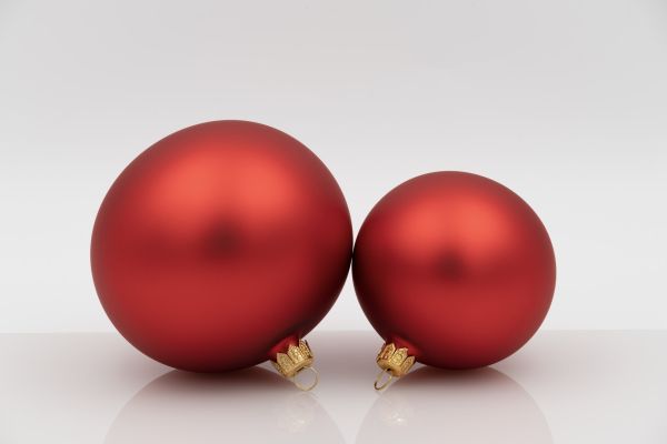 Weihnachtskugel 10er rot matt<br>mundgeblasen, Handtaucherei<br>