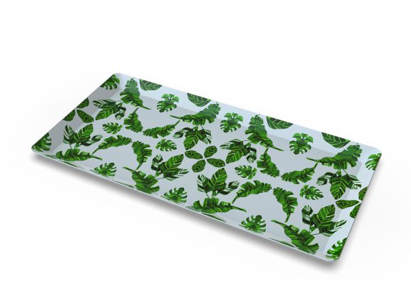 *NEU*Tablett rechteckig klein, Bl&auml;tter<br>