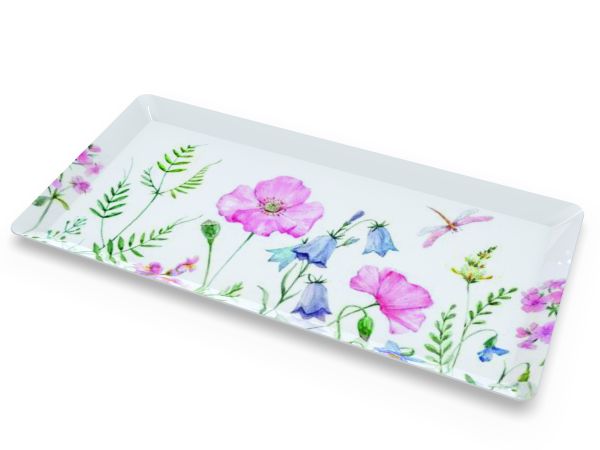 *NEU*Tablett rechteckig klein, Blumenwiese<br>