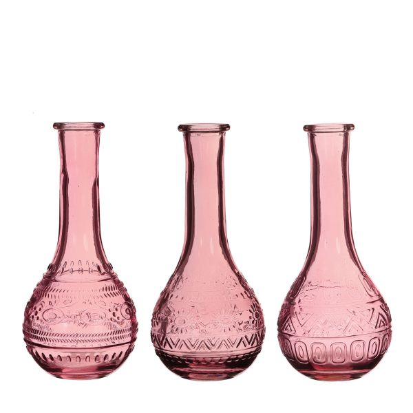 Vase Paris rose<br>H15,8 cm D 7,5 cm<br>12 Stück 3fach sort
