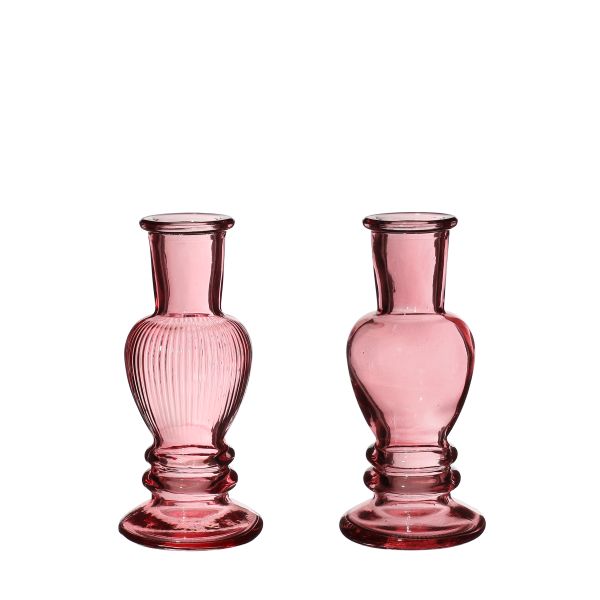 Vase Kerzenleuchter Venedig klein rose<br>H11,3 cm D 5 cm<br>12<