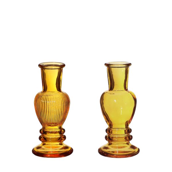 Vase Kerzenleuchter Venedig klein gelb<br>H11,3 cm D 5 cm<br>12<