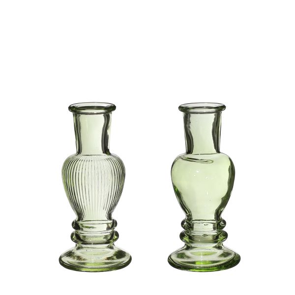Vase Kerzenleuchter Venedig klein grün<br>H11,3 cm D 5 cm<b