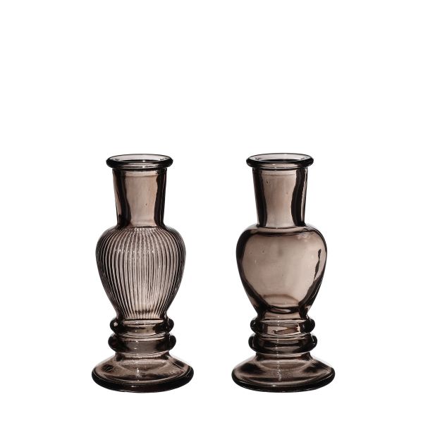Vase Kerzenleuchter Venedig klein grau<br>H11,3 cm D 5 cm<br>12<