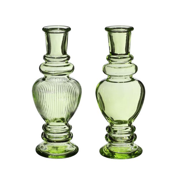 Vase Kerzenleuchter Venedig groß grün<br>H15,5 cm D 5
