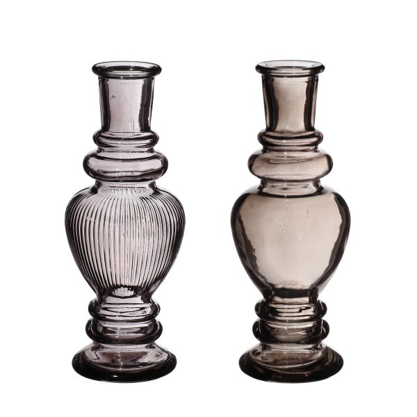 Vase Kerzenleuchter Venedig groß grau<br>H15,5 cm D 5,7 cm