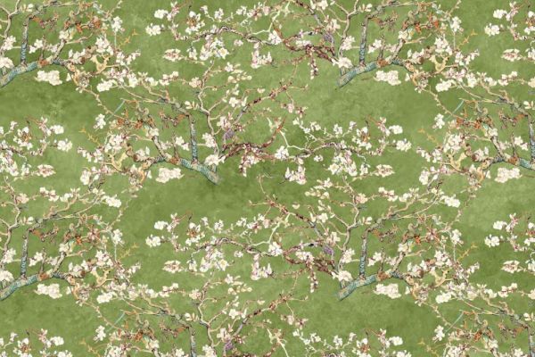 Decke VANGOGH 170/170 gr&uuml;n<br>100% Baumwolle<br>