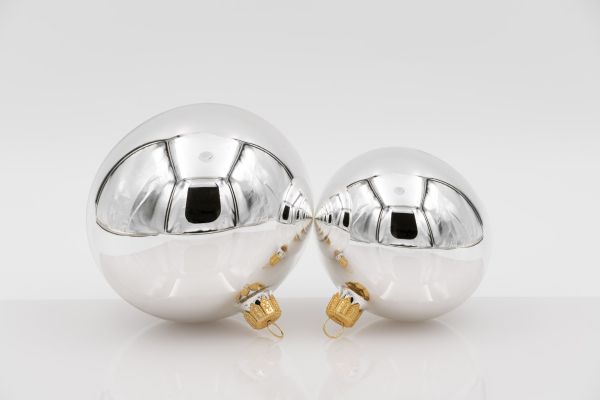 Weihnachtskugel 8er silber glanz<br>mundgeblasen, Handtaucherei<