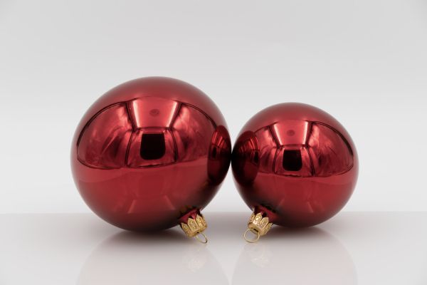 Weihnachtskugel 8er bordeaux glanz<br>mundgeblasen, Handtauchere
