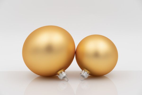 Weihnachtskugel 8er gold matt<br>mundgeblasen, Handtaucherei<br>