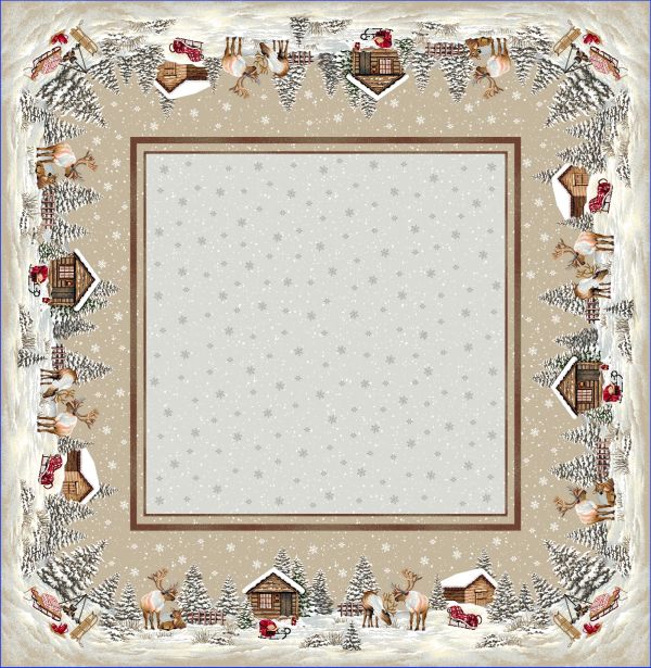 Decke 140/140<br>Gobelin Winterlandlandschaft<br>75% PES/22% CO/