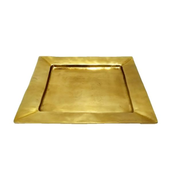 Tablett 40x40<br>Aluguss gold<br>
