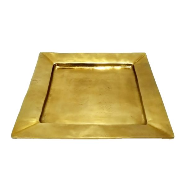 Tablett 50x50<br>Aluguss gold<br>